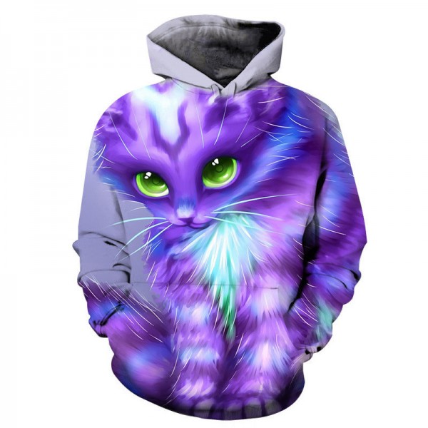 unisex pullover sweatshirt adult kids cute cat hoodie