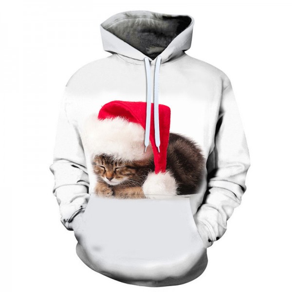 3D cute cat hoodie adult kids pullover sweatshirt