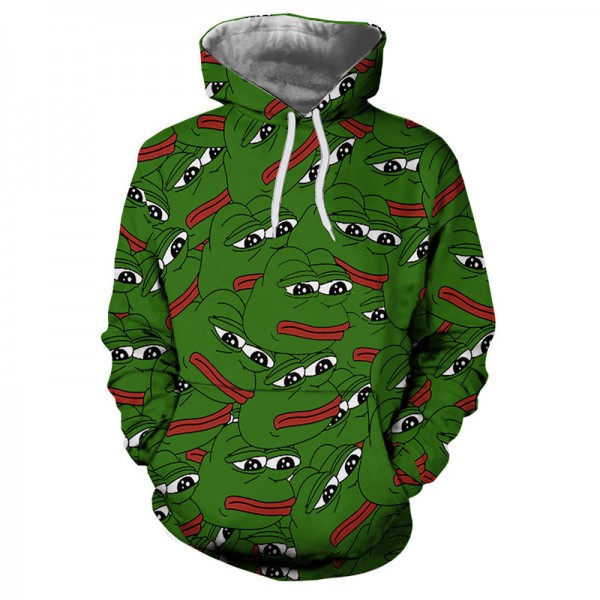 unisex adult pullover sweatshirt 3D style frog hoodies