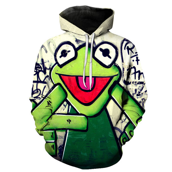 printing pullover sweatshirt adult cute frog hoodie