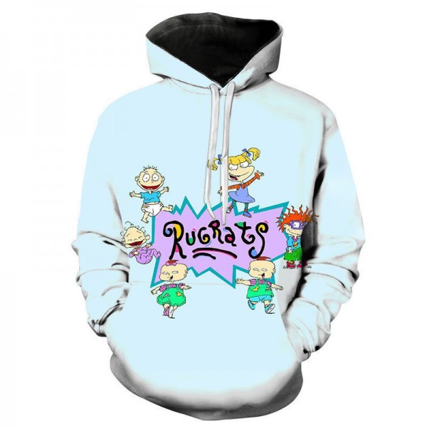 adult and kids 3d printing anime unisex rugrats hoodie