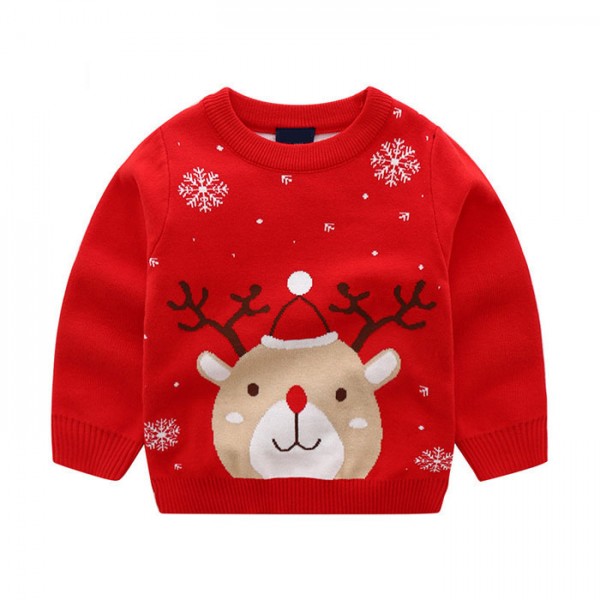 red and blue cute christmas sweater for boys and girls