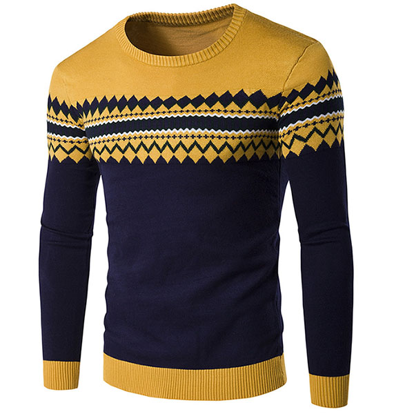 adult round neck pullover sweater for men