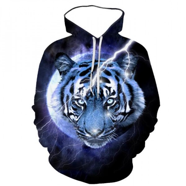 3D style tiger hoodie for mens sweatshirts