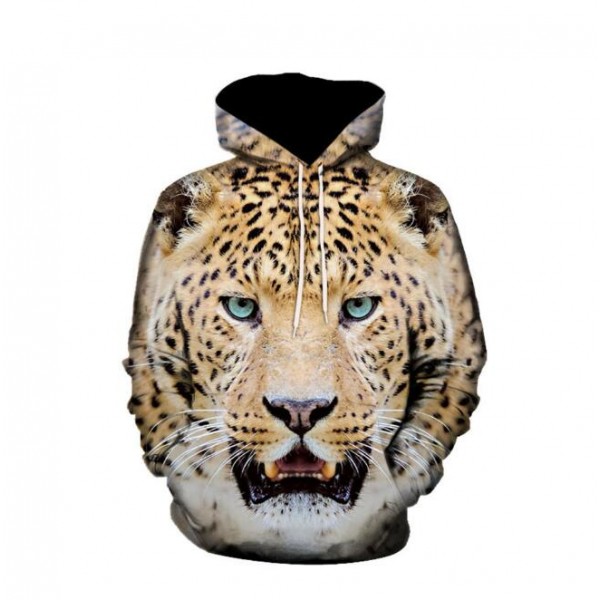 tiger print pullover hoodies for men 3D style sweatshirt