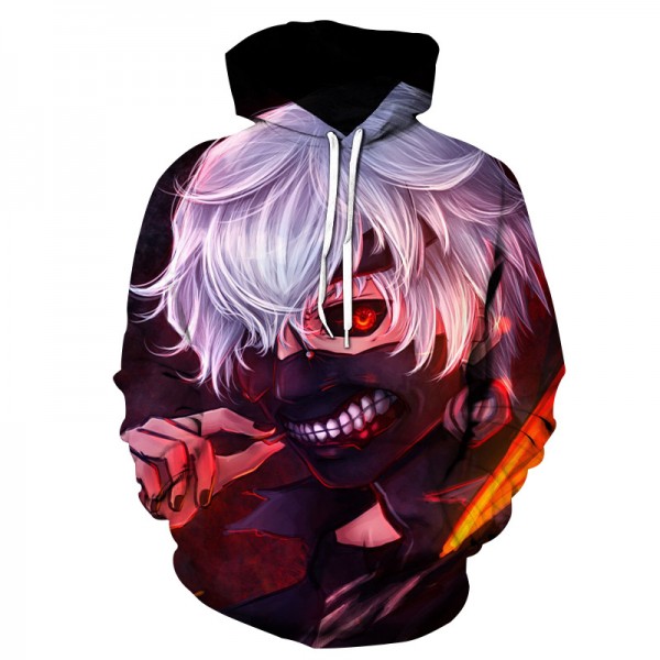 2020 new hot Tokyo Ghoul 3D printing style Unisex adult Ken Kaneki hoodie sweater sweatshirt