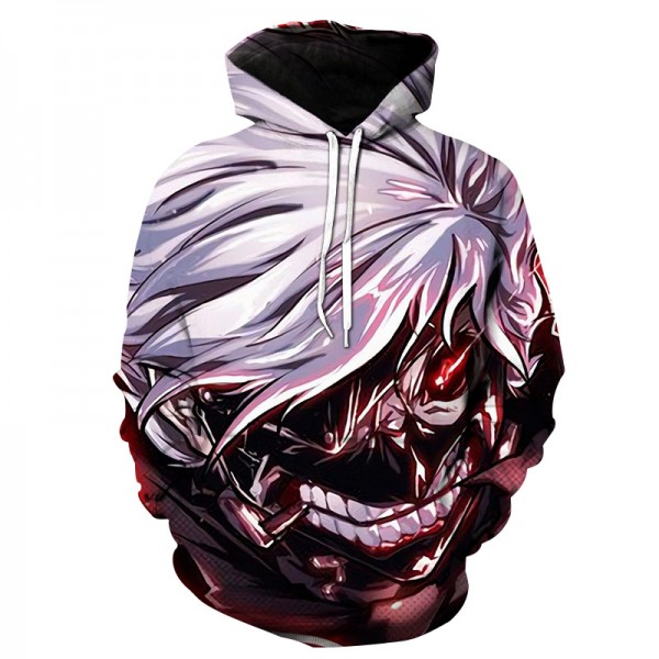 2020 new hot anime Tokyo Ghoul Funny 3D printing style Ken Kaneki adult Unisex hoodie sweater sweatshirt