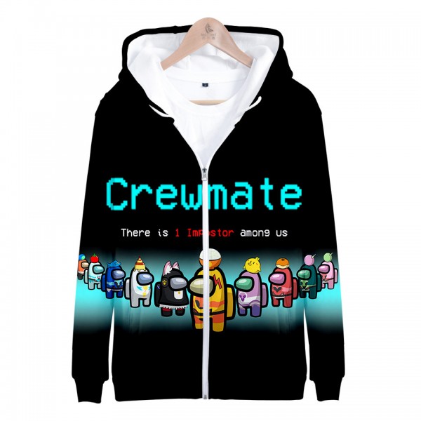 2020 Hot New Among us Printing zipper kids hoodie sweatshirt sweater for girls and boys