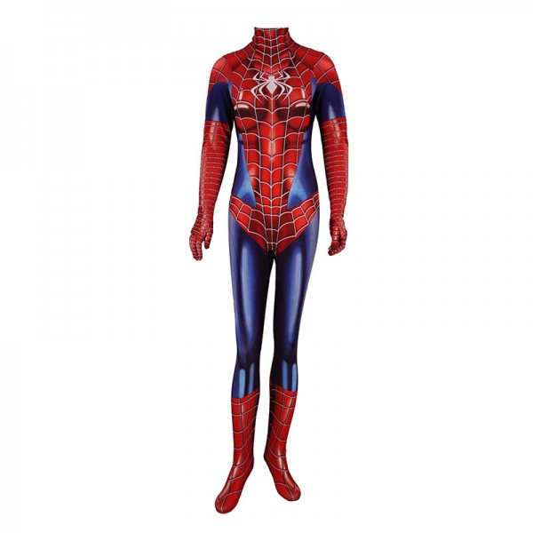 Girl Red Spiderman Costume Bodysuit