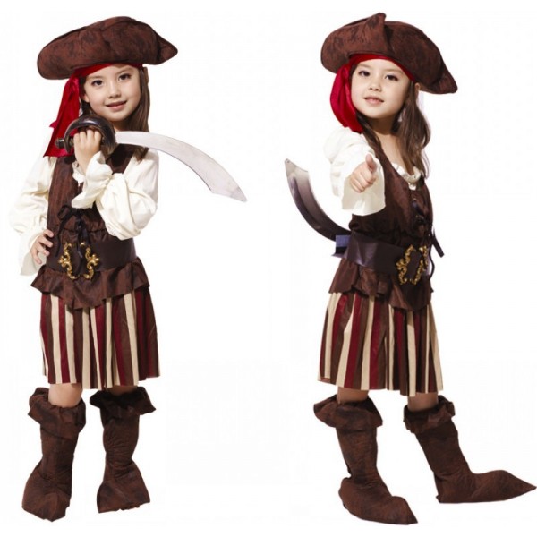 Girls Pirate Costume Halloween Kids Outfit