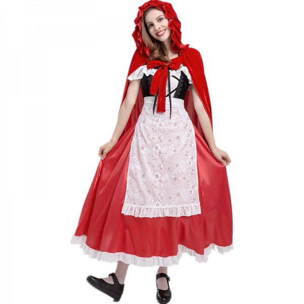 Womens Little Red Riding Hood Cosplay Dress Costumes