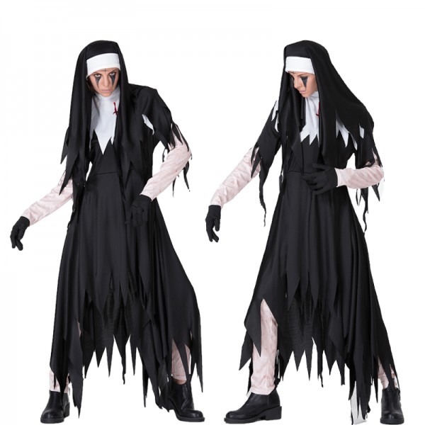 Adults Nun Halloween Uniform Costume Dress