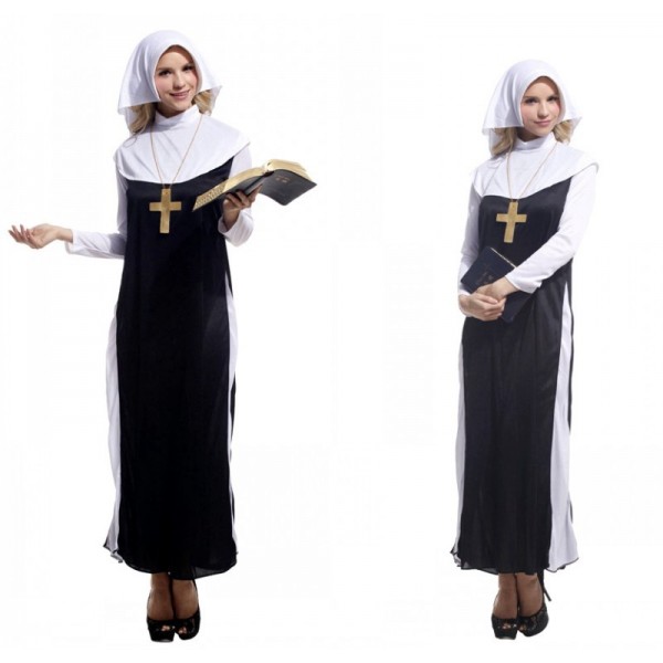Adults Nun Costume Womens Uniform  
