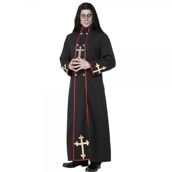 Adult Priest Halloween Role Play Black Costume