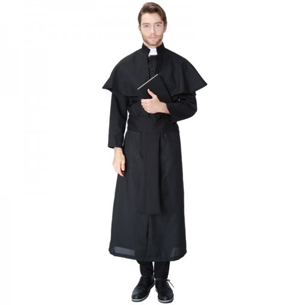 Mens Costume Priest Cosplay Outfit