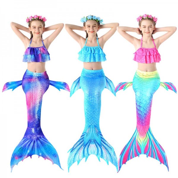 Girls Mermaid Costume Kids Funny Swimsuit