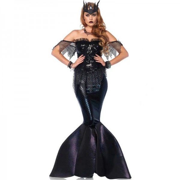 Adults Mermaid Costume Black Dress