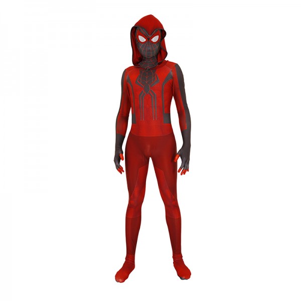 PS5 Spiderman Costume Crimson Cowl Suit Cosplay Jumpsuit 