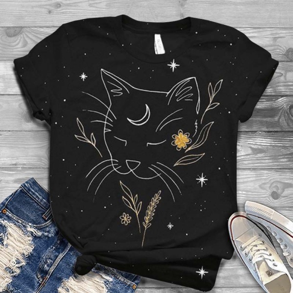 Cut 3D Printing Cat Tee Shirts