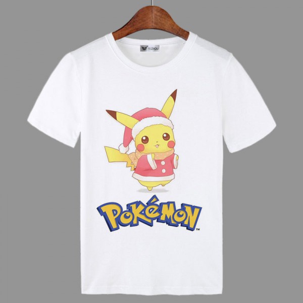 White Anime Pokemon Pikachu Shirt