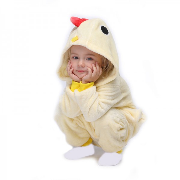 Kids Cute Chick Costume Yellow Furry Outfit