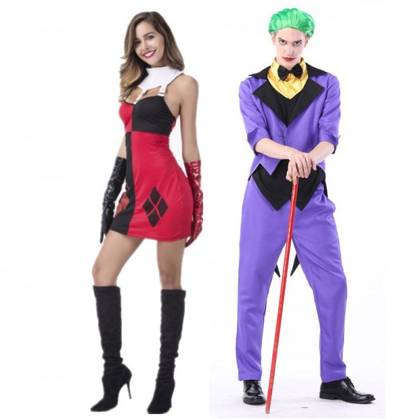 Adult Clown Costume Halloween Couple Outfit