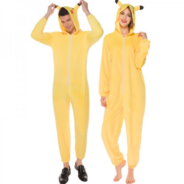 Anime Pikachu Onesie Adult Couple Costume