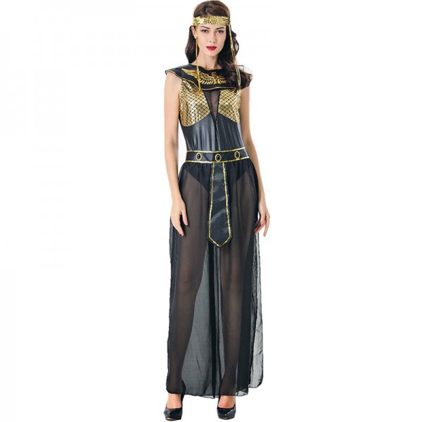 Egyptian Halloween Costume Adult Black Dress Set