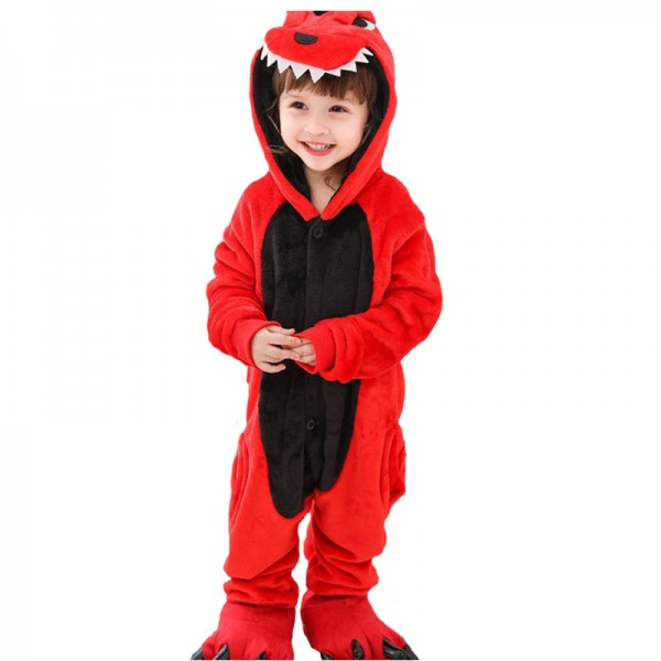 Red Unisex Cute Dinosaur Costumes For Kids