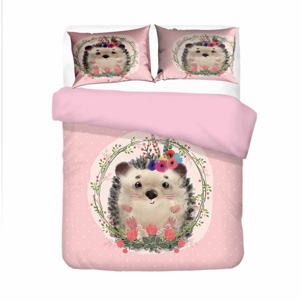Animal Hedgehog Duvet Cover 3D Style Bedding Set