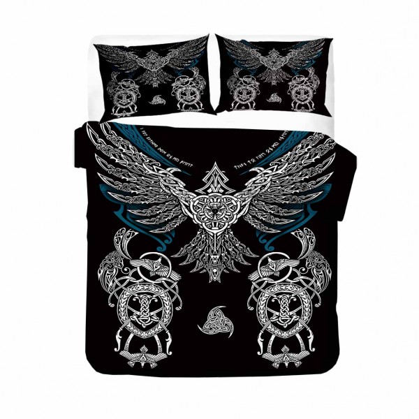 Black 3D Style Duvet Cover Vikings Bed Set  