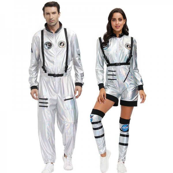 Adult Male And Female Astronaut Suit Couples Halloween Costume