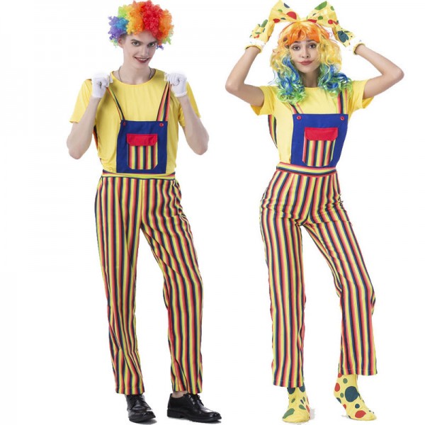 Adult Couples Halloween Circus Clown Cosplay Costume 