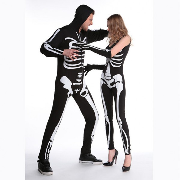 Adult Skeleton Costume Couples Halloween Costume