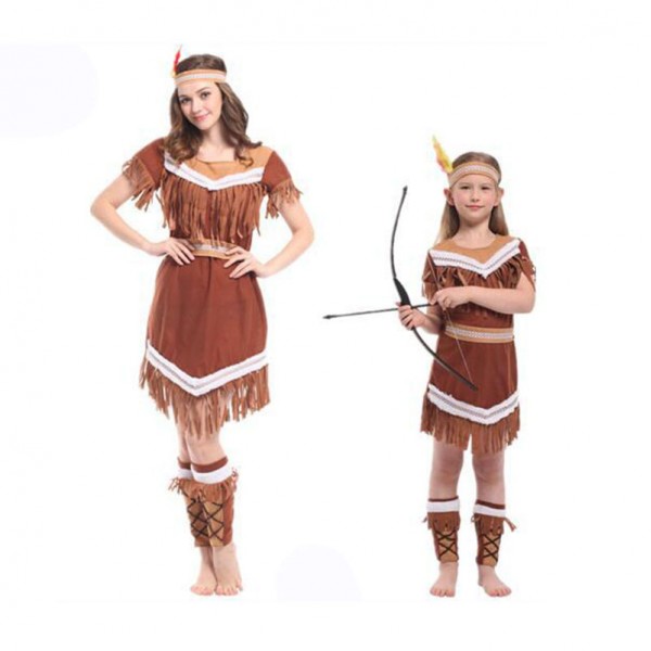 Family Halloween Costumes Women And Girls Indians Outfit
