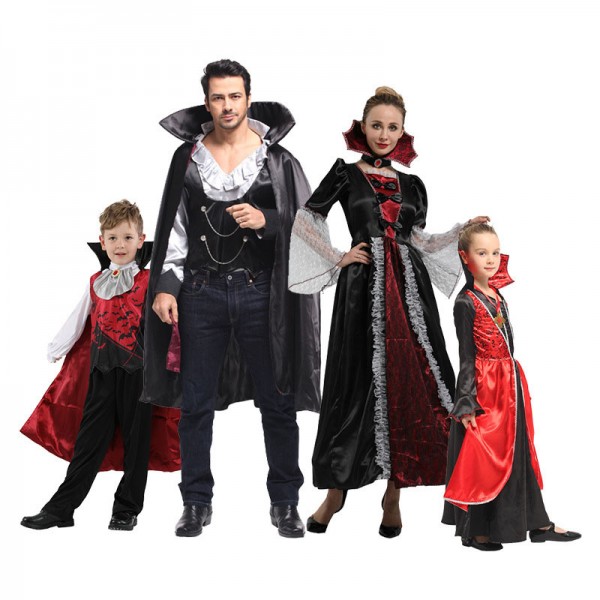 Adult Kids Family Halloween Costumes Vampire Outfits