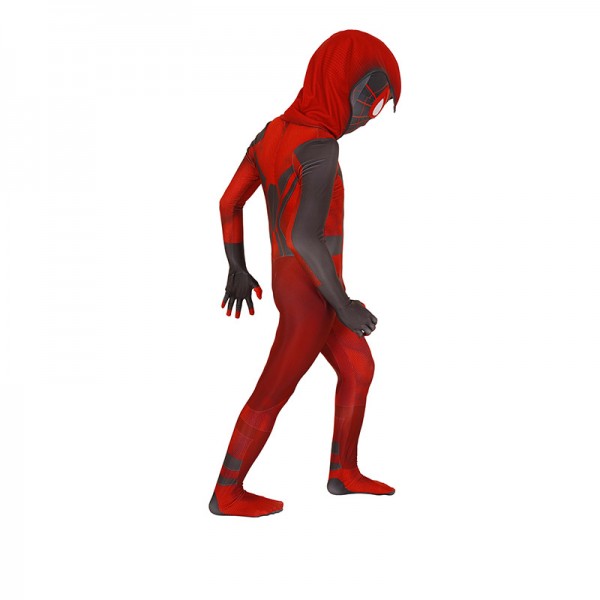 Crimson Cowl Suit PS5 Spiderman Costume Kids Cosplay Jumpsuit 