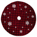 48" Red And Black Buffalo Plaid Christmas Tree Skirt