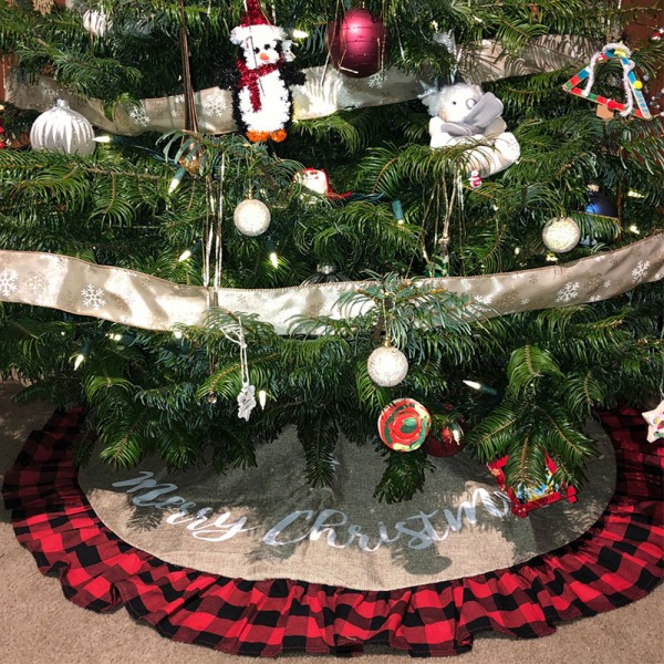48" Buffalo Plaid Christmas Tree Skirt