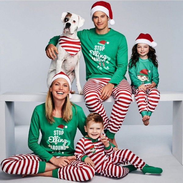 Family Christmas Pajamas Green Pants With Top