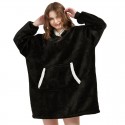 Multicolor warm Hooded Wearable Blanket With Sleeves