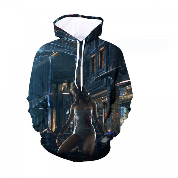 2020 Hot Game Cyberpunk Printing Adult Unisex Sweater Hoodie 