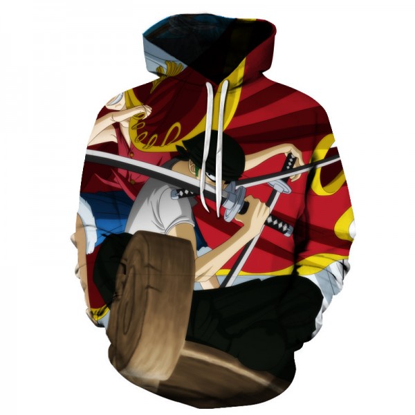 Anime One Piece 3D Printing Adult Unisex Red Hoodie Sweater 