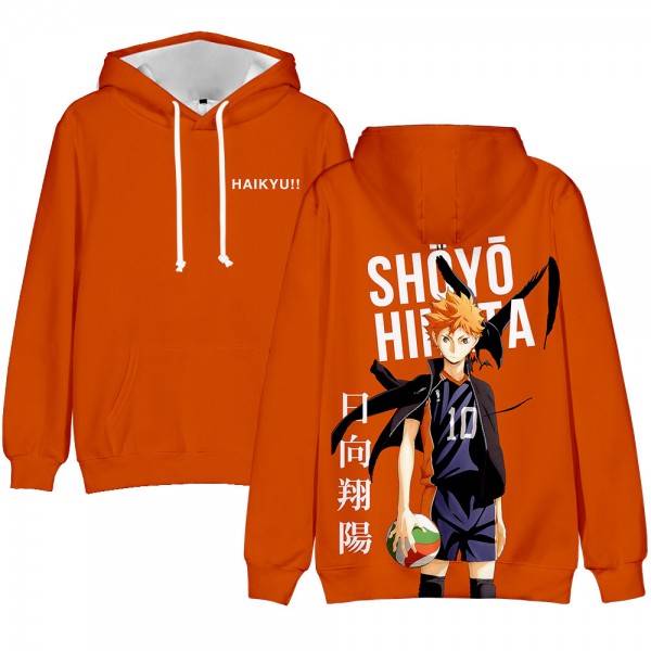 Hot Anime Haikyuu 3D Printing Adult Unisex Orange Sweater Hoodie 
