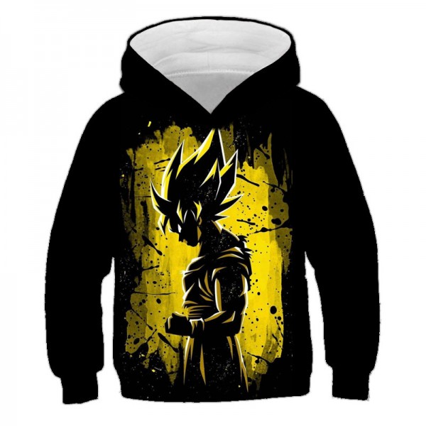 Dragon Ball Z 3D printing style Goku Kakarotto black yellow hoodie sweater sweatshirt