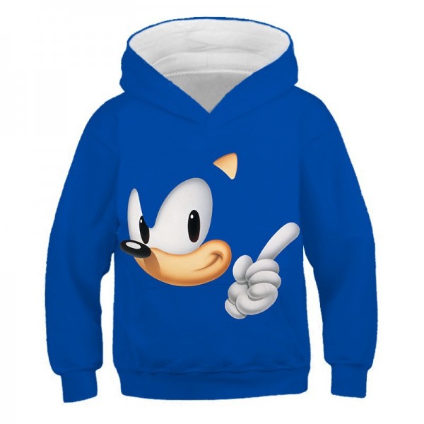 Hot New Sonic 3D Printing Kids Boy Girl Blue Sweater Hoodie 