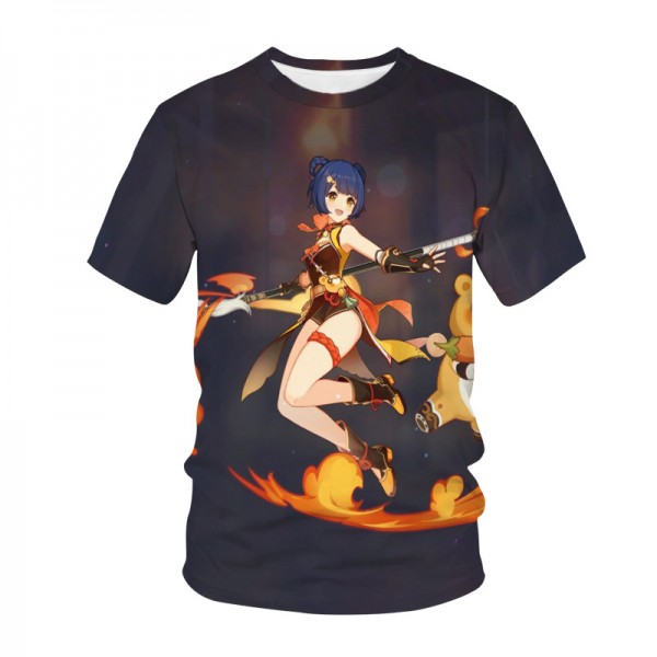 Game Genshin Impact Adult Xianglin Shirt T Shirt Clothing Merch