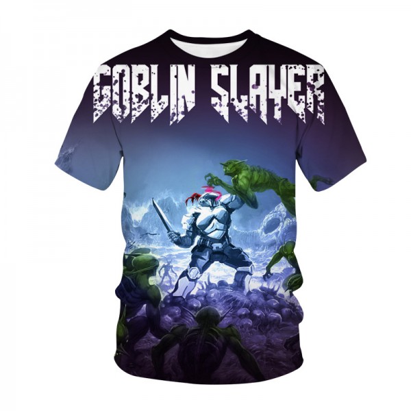 Anime Goblin Slayer Adults Unisex Blue Shirt T-Shirt Merch