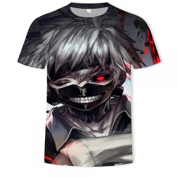 Tokyo Ghoul Kaneki Unisex Red Gray Black Shirt T-Shirt 