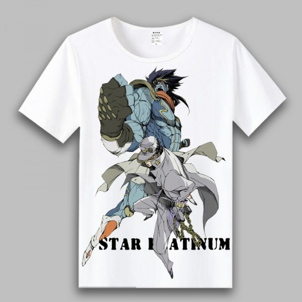 Anime JJBA Kujo Jotaro Unisex White Shirt T-Shirt 